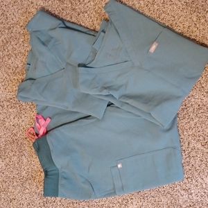 Figs scrub set, medium, dark turquoise